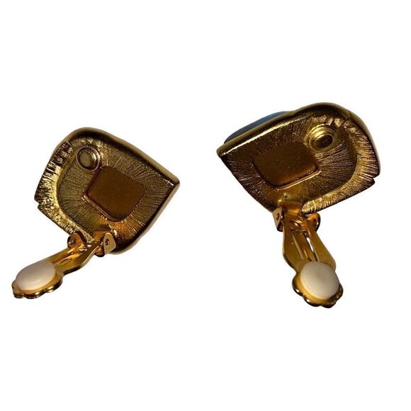 1980s Vintage Blue Glass Bubble Fish Kitschy Earrings Oceanic Mermaidcore Seasca - Picture 5 of 5